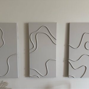 Modern Gray Abstract Wall Art Set